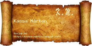 Kassa Márton névjegykártya