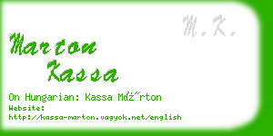 marton kassa business card